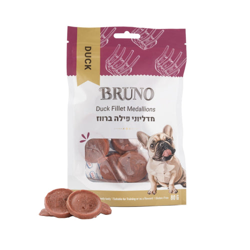 חטיף כלבים ברונו מדליוני פילה ברווז 80 גרם
