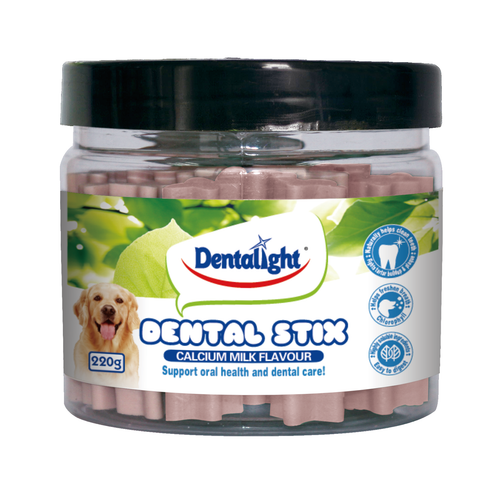 Dentalight 2.5" Dental Stix calcium milk Flavour 220g - SKU 05123