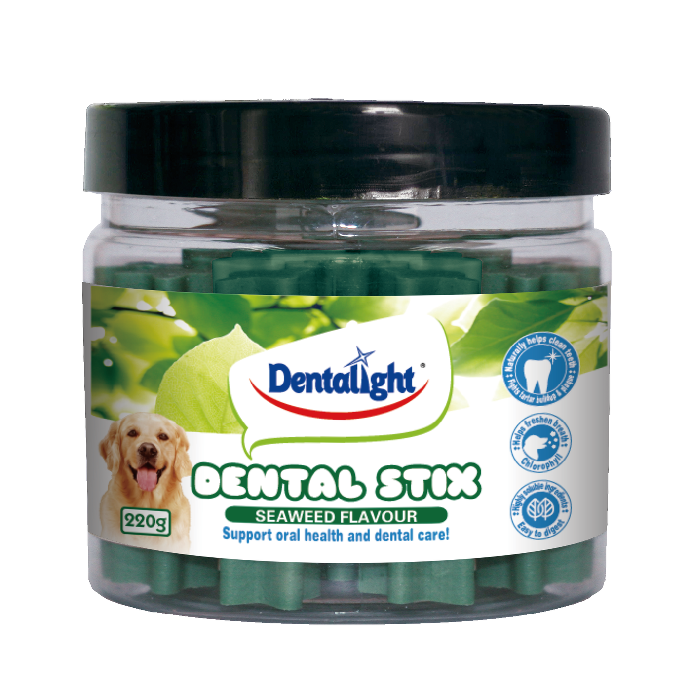 Dentalight 2.5" Dental Stix seaweed Flavour 220g - SKU 05130