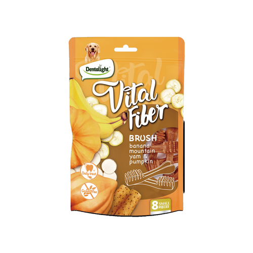 Dentalight 2.7" Vital Fiber Brushx8pcs 80g Banana, Mountain Yam, Pumpkin - SKU 10080