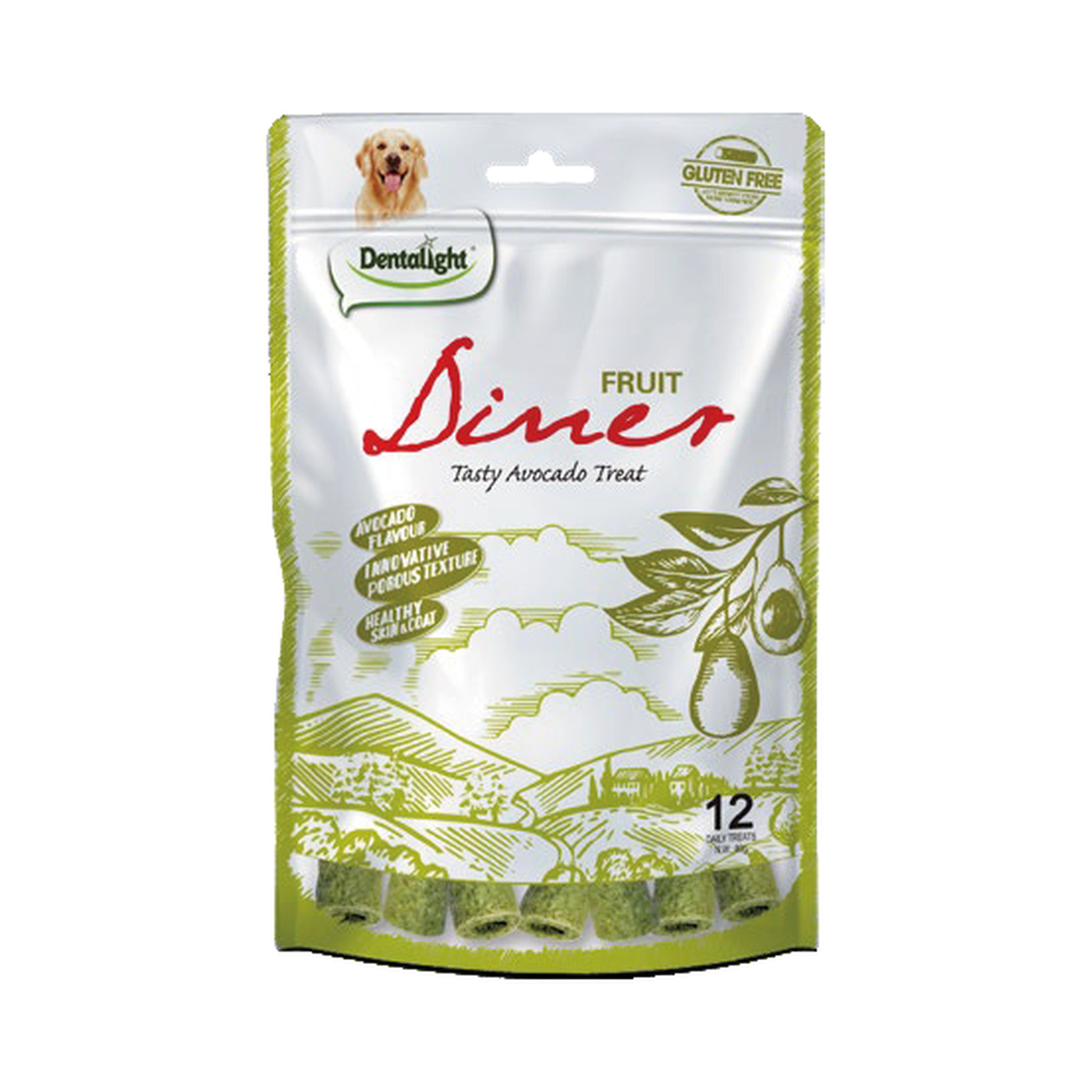 Dentalight 3" Fruit Diner tasty avocado treat x12pcs 80g - SKU 08445