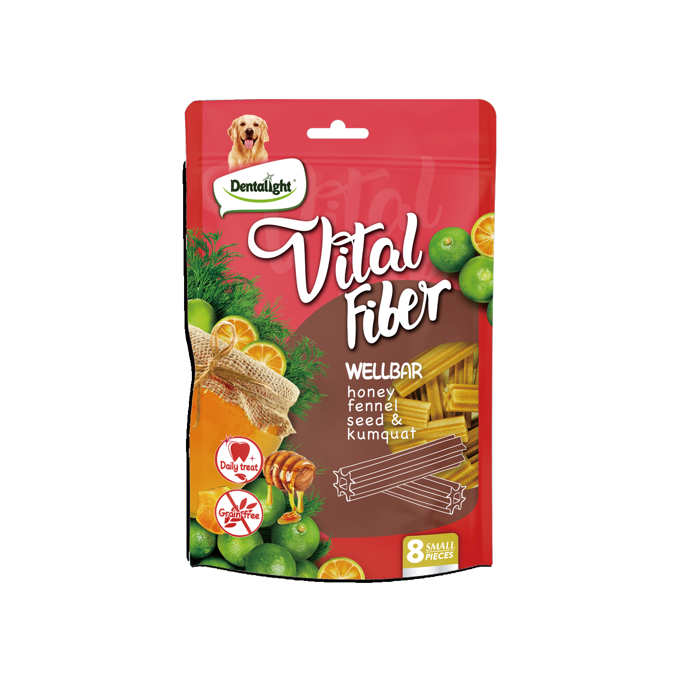 Dentalight 3" Vital Fiber Wellbarx8pcs 80g honey, fennel seed, kumquat - SKU 10127
