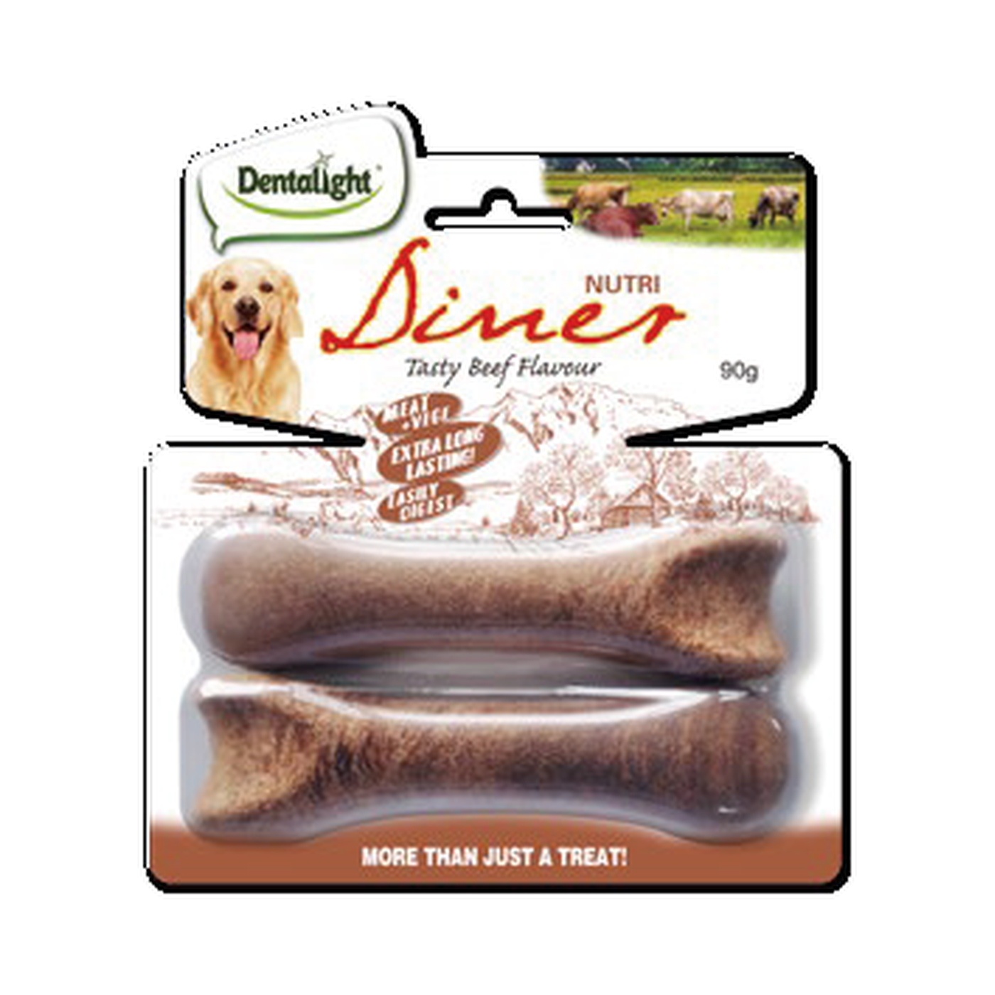Dentalight 4.5" Nutri Diner tasty beef flavourx2pcs 90g - SKU 08278