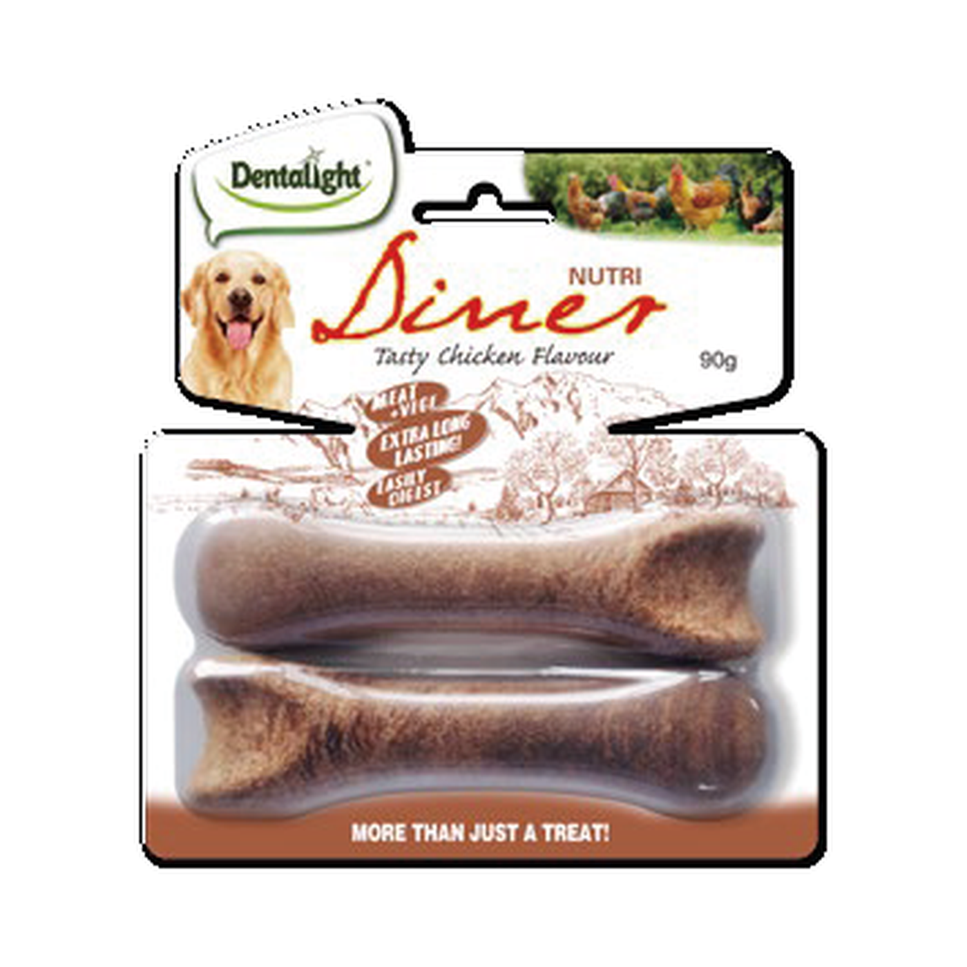 Dentalight 4.5" Nutri Diner tasty chicken flavourx2pcs 90g - SKU 08261