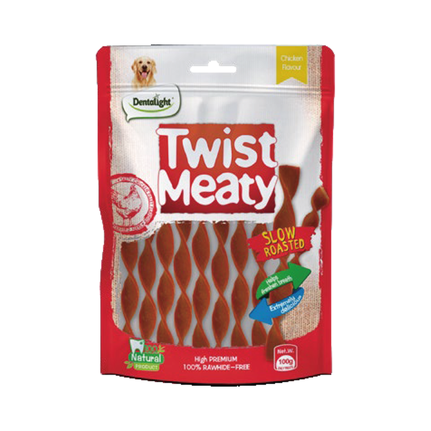 Dentalight 5" Twist Meaty chicken Flavour 100g/bag - SKU 09497