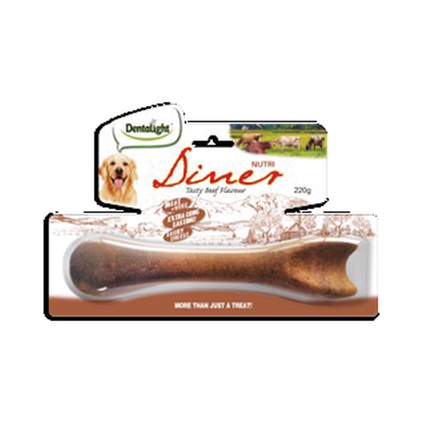 Dentalight 8" Nutri Diner tasty beef flavourx1pc 220g - SKU 08254