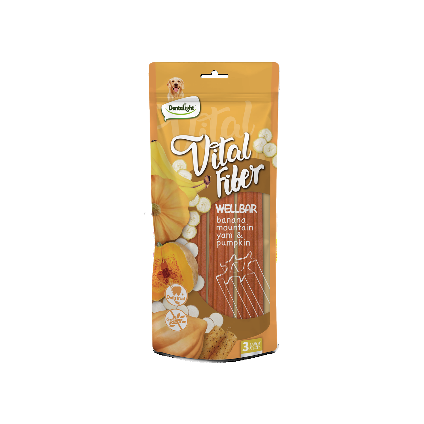 Dentalight 8" Vital Fiber Wellbarx3pcs 250g Banana, Mountain Yam, Pumpkin - SKU 10790
