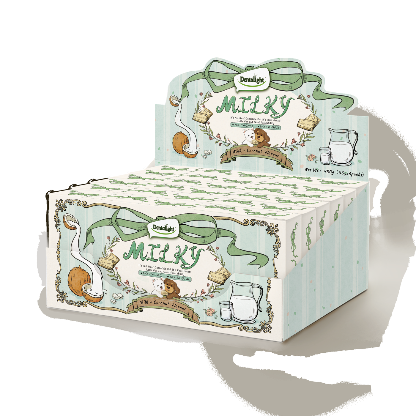 Dentalight Doggy Choco Bar Treats Milk + Coconut Flavour