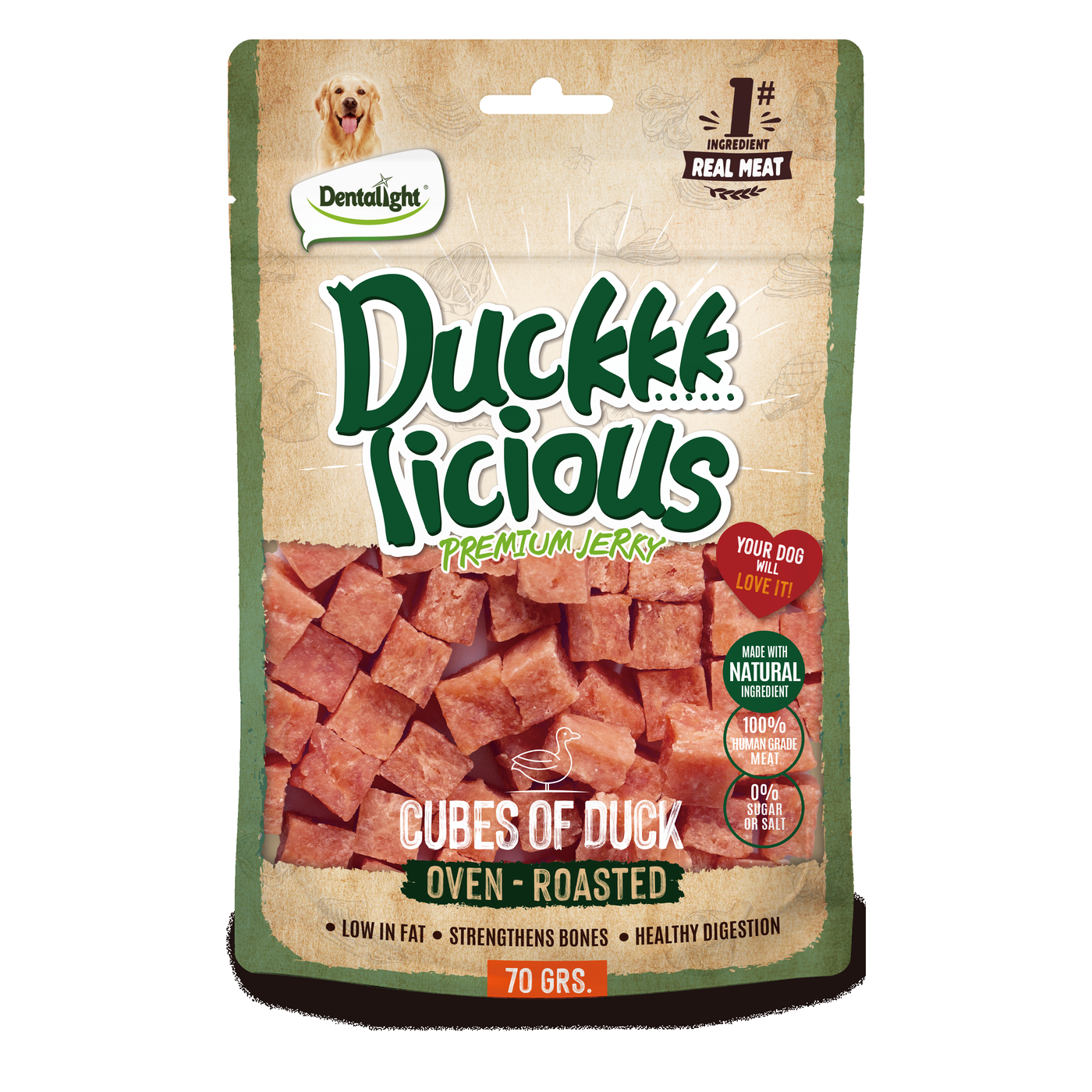Dentalight Duckkk Licious Premium Jerky CUBE OF DUCK 70g - SKU 13401