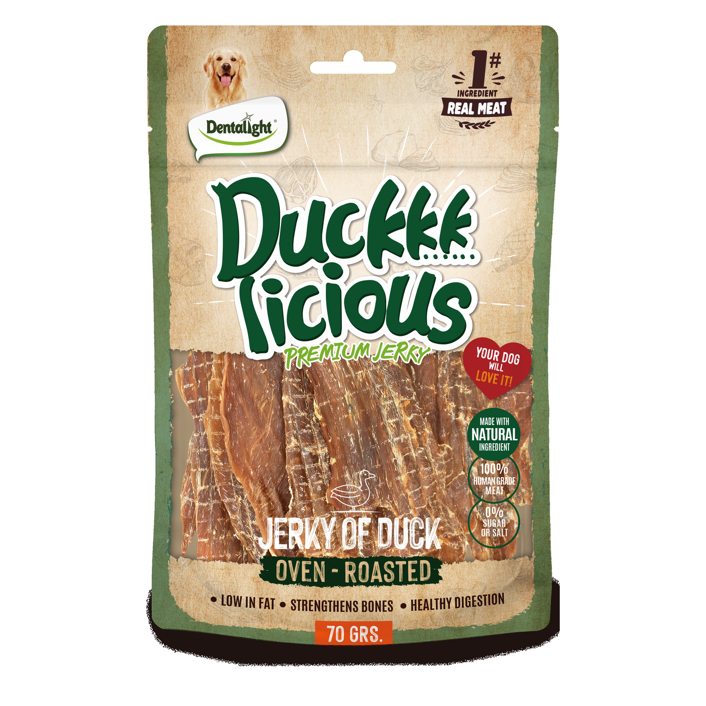 Dentalight Duckkk Licious Premium Jerky of DUCK 70g - SKU 13449