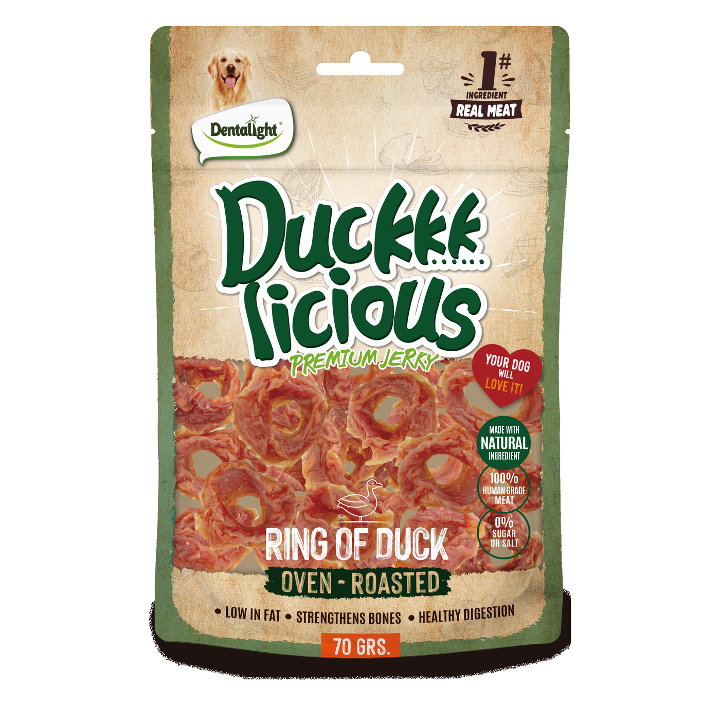 Dentalight Duckkk Licious Premium Jerky RING OF DUCK 70g - SKU 13395