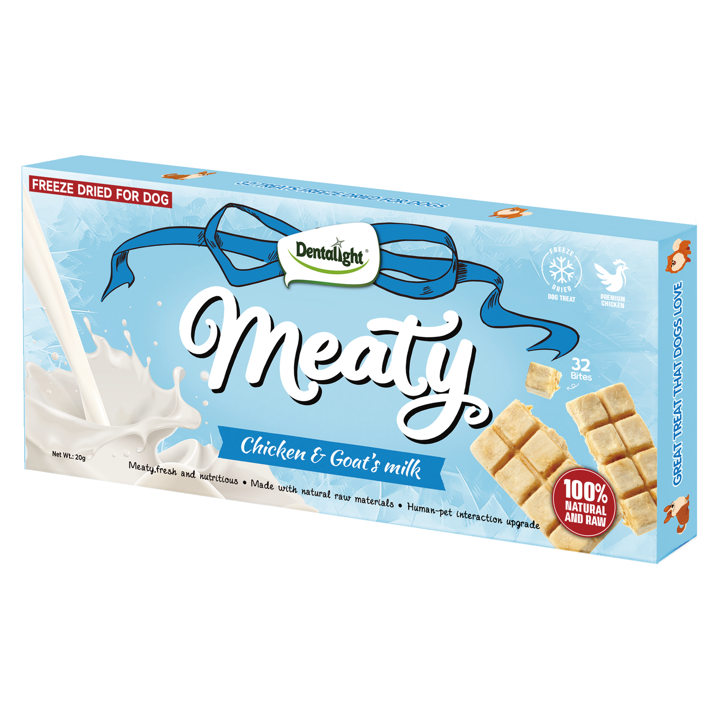 Dentalight Freeze Dried Meaty Bites with Chicken & Goat's milk - SKU 14071
