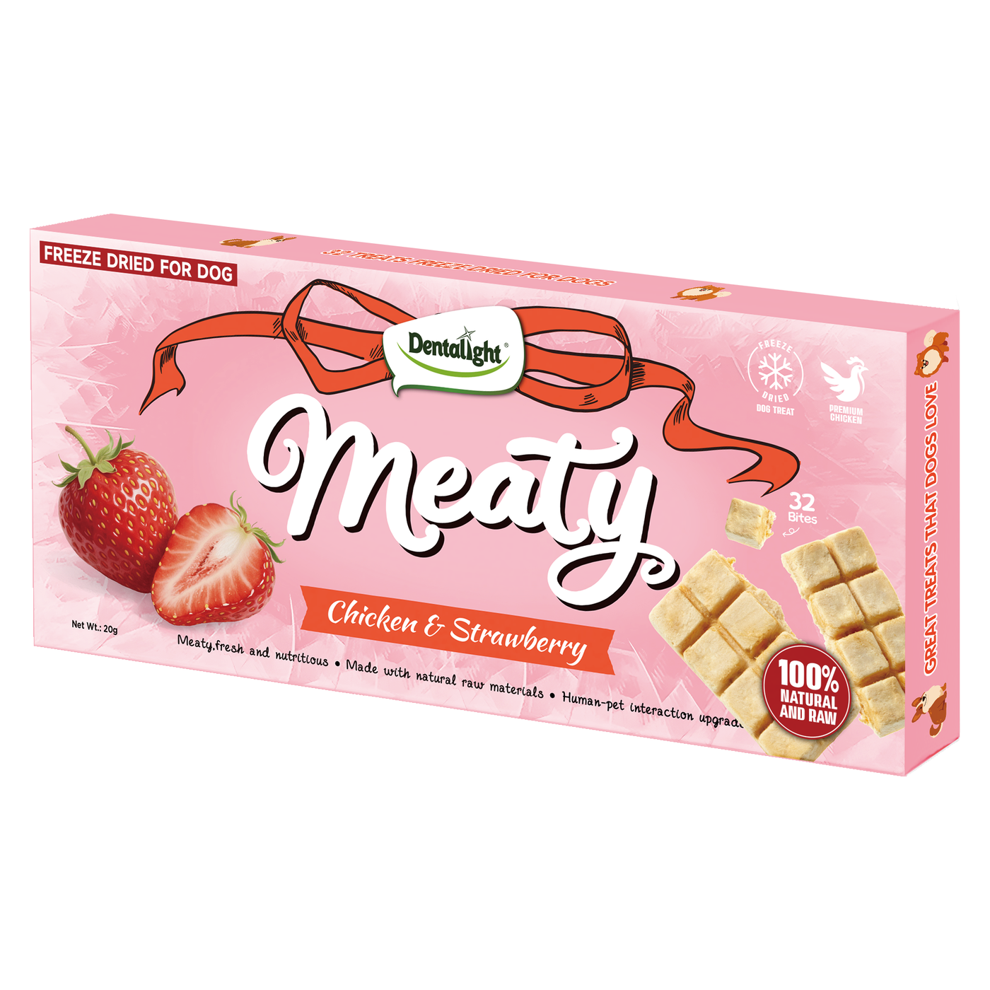 Dentalight Freeze Dried Meaty Bites with Chicken & Strawberry - SKU 14088