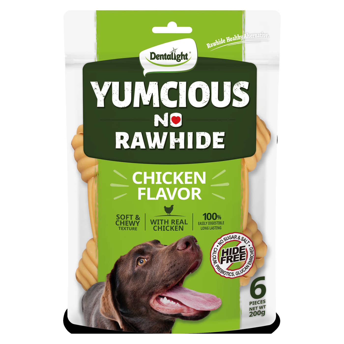 Dentalight Yumcious no rawhide BONE chicken Flavour - SKU 12848