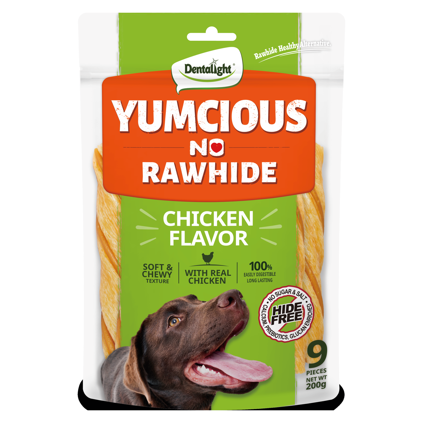 Dentalight Yumcious no rawhide BRAID chicken Flavour - SKU 12855