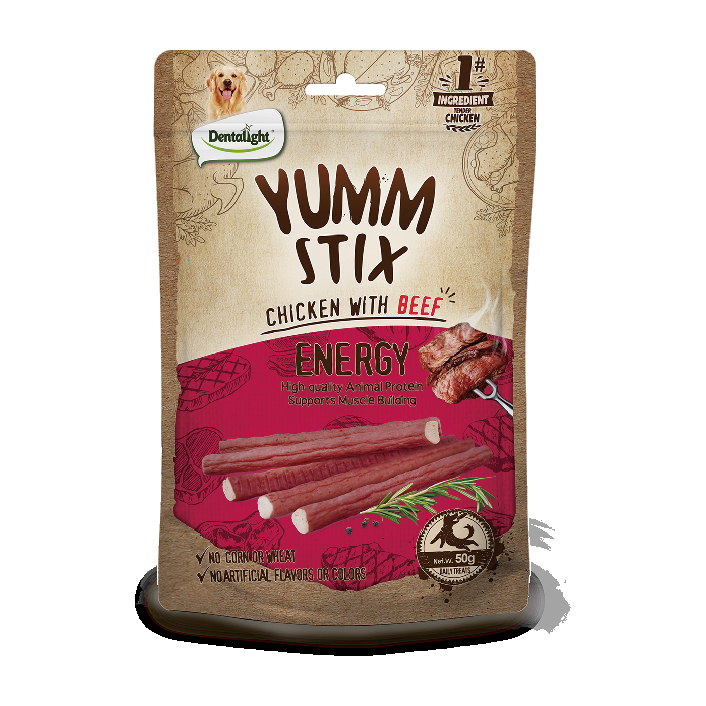 Dentalight Yumm stix chicken with Beef - Energy - SKU 10820