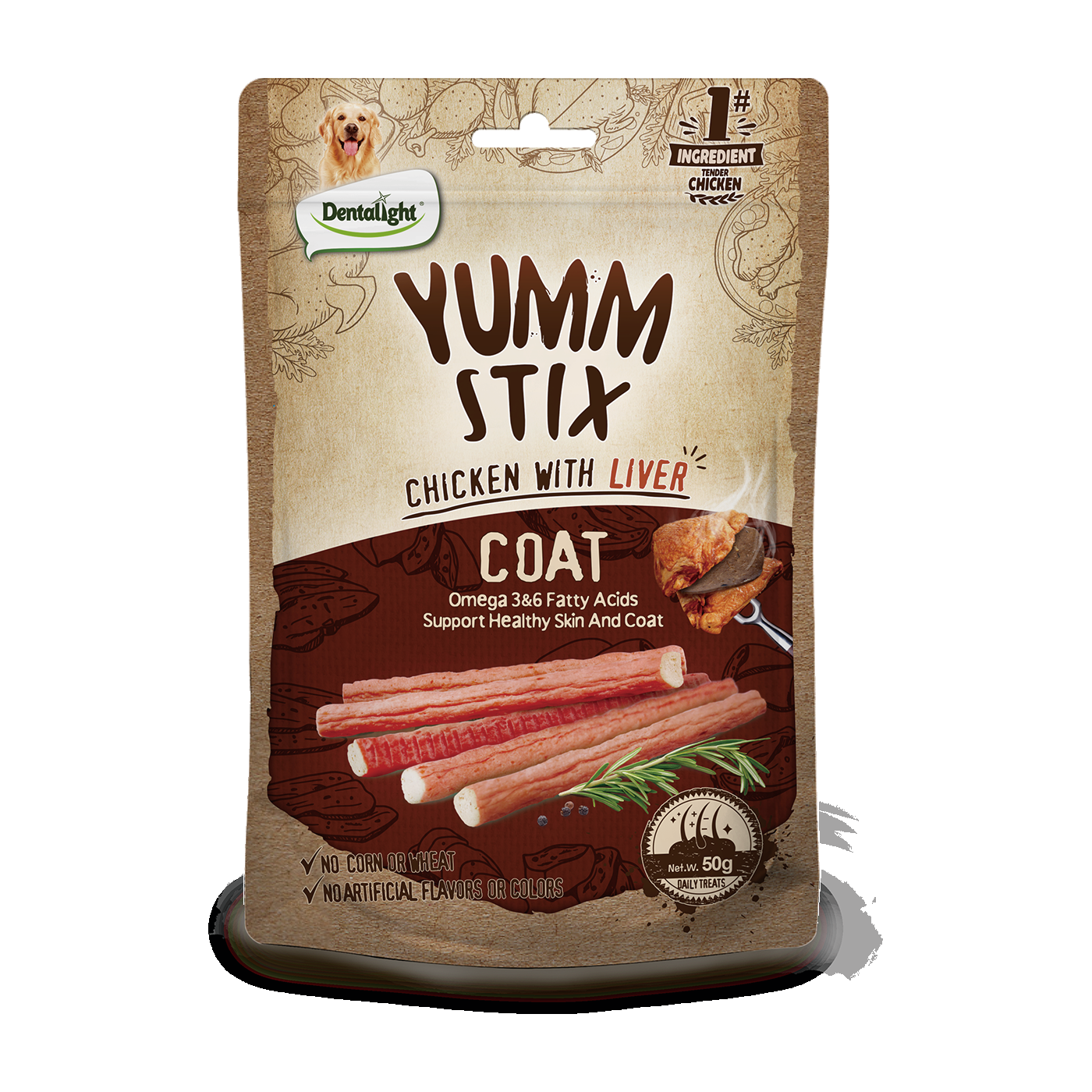 Dentalight Yumm stix chicken with Liver- Coat - SKU 10844