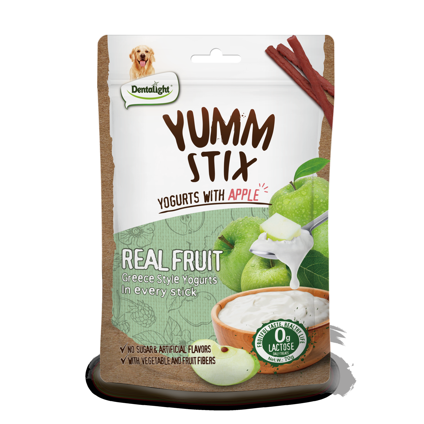 Dentalight Yumm stix Yogurts with Apple 70g- WET&SOFT - SKU 11957