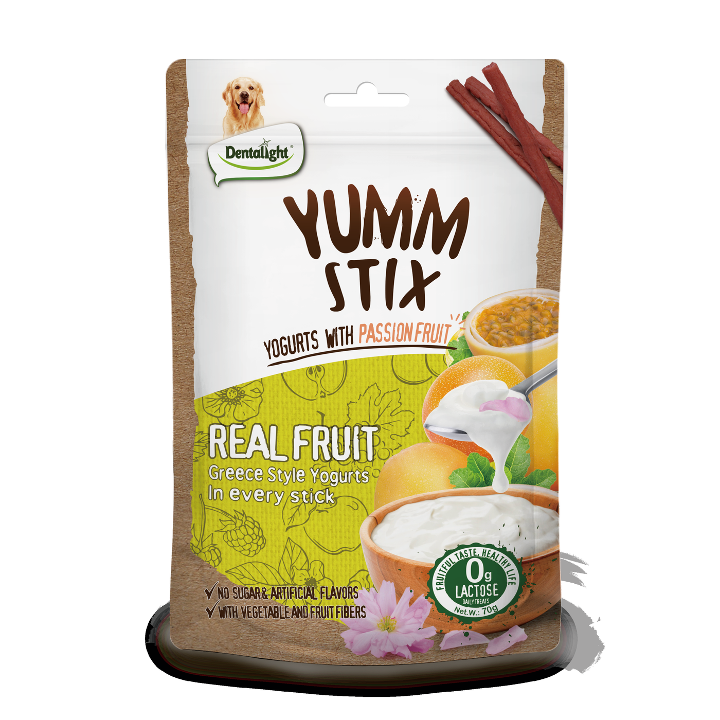 Dentalight Yumm stix Yogurts with Passion Fruit 70g -WET&SOFT - SKU 11971
